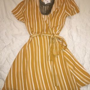 Forever 21 yellow striped dress